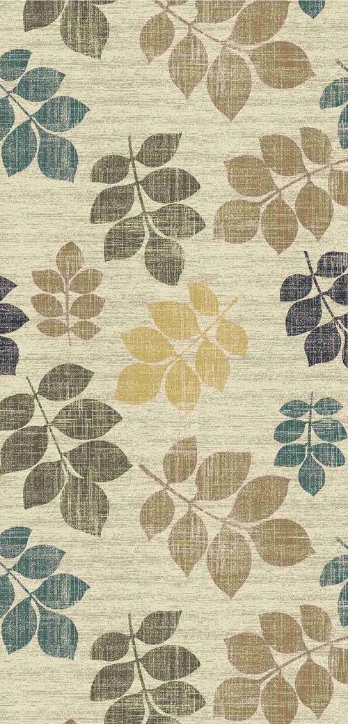 Мокетена пътека Beige leafs, бежова 100 см (0824ZE92V1)